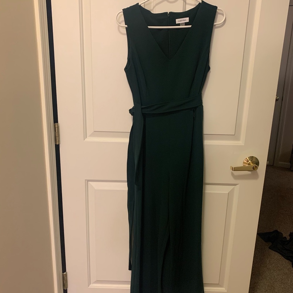 Calvin Klein belted wide leg jumpsuit. Inseam 23”